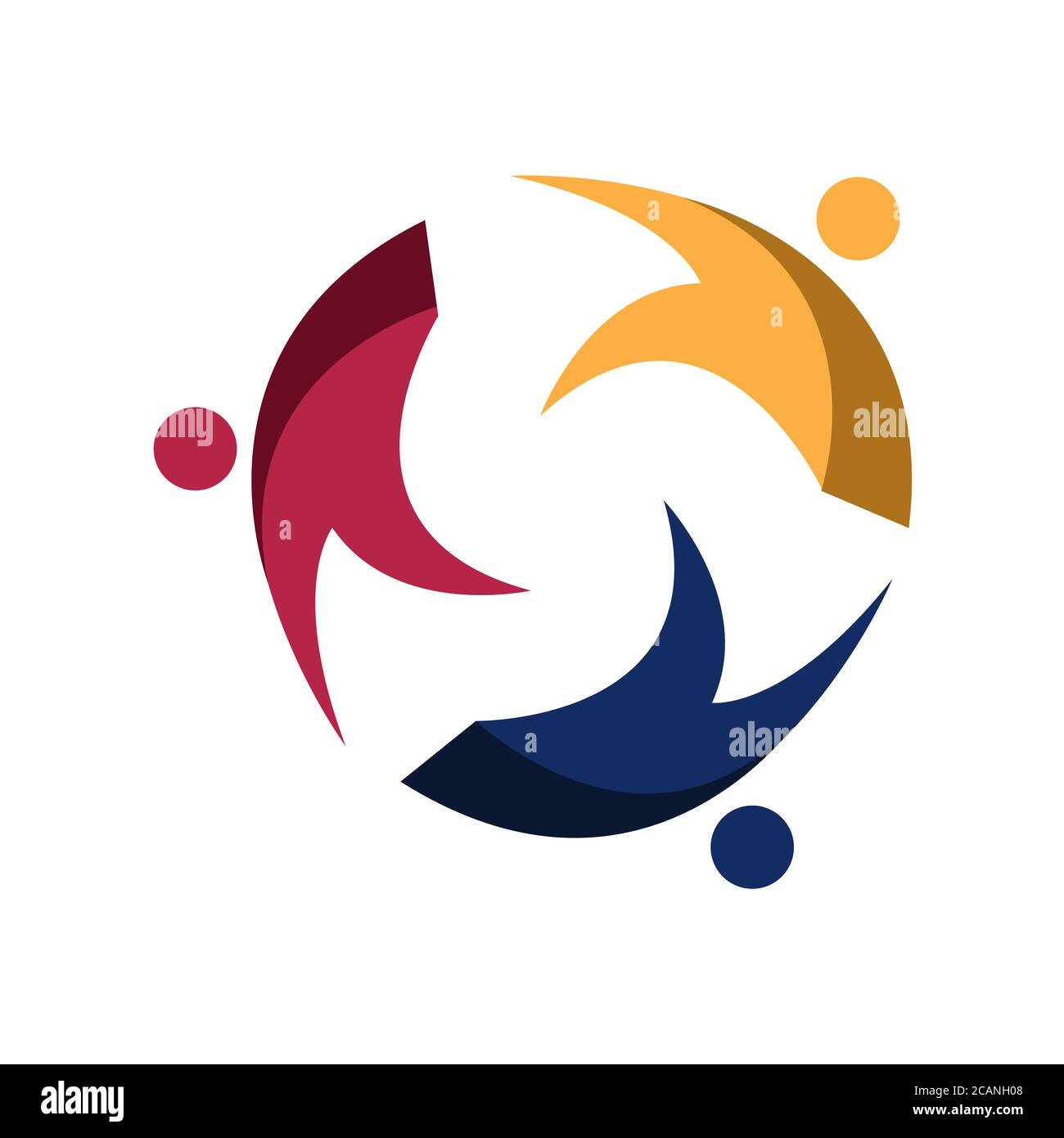 circle rounded connected unity colorful people community logo design ...