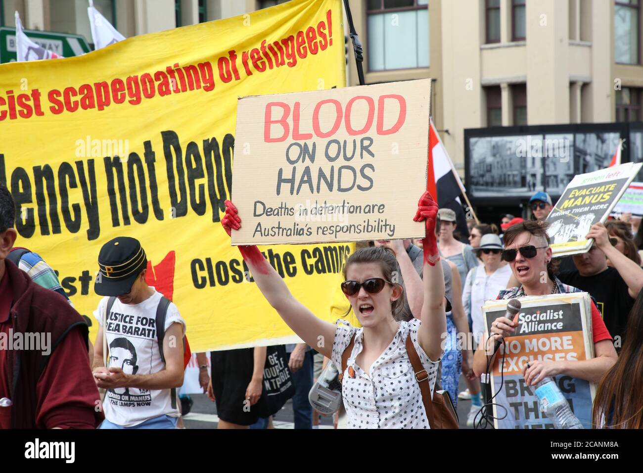Refugee Rally Palm Sunday refugee rally in Sydney, Australia Stock Photo - Alamy