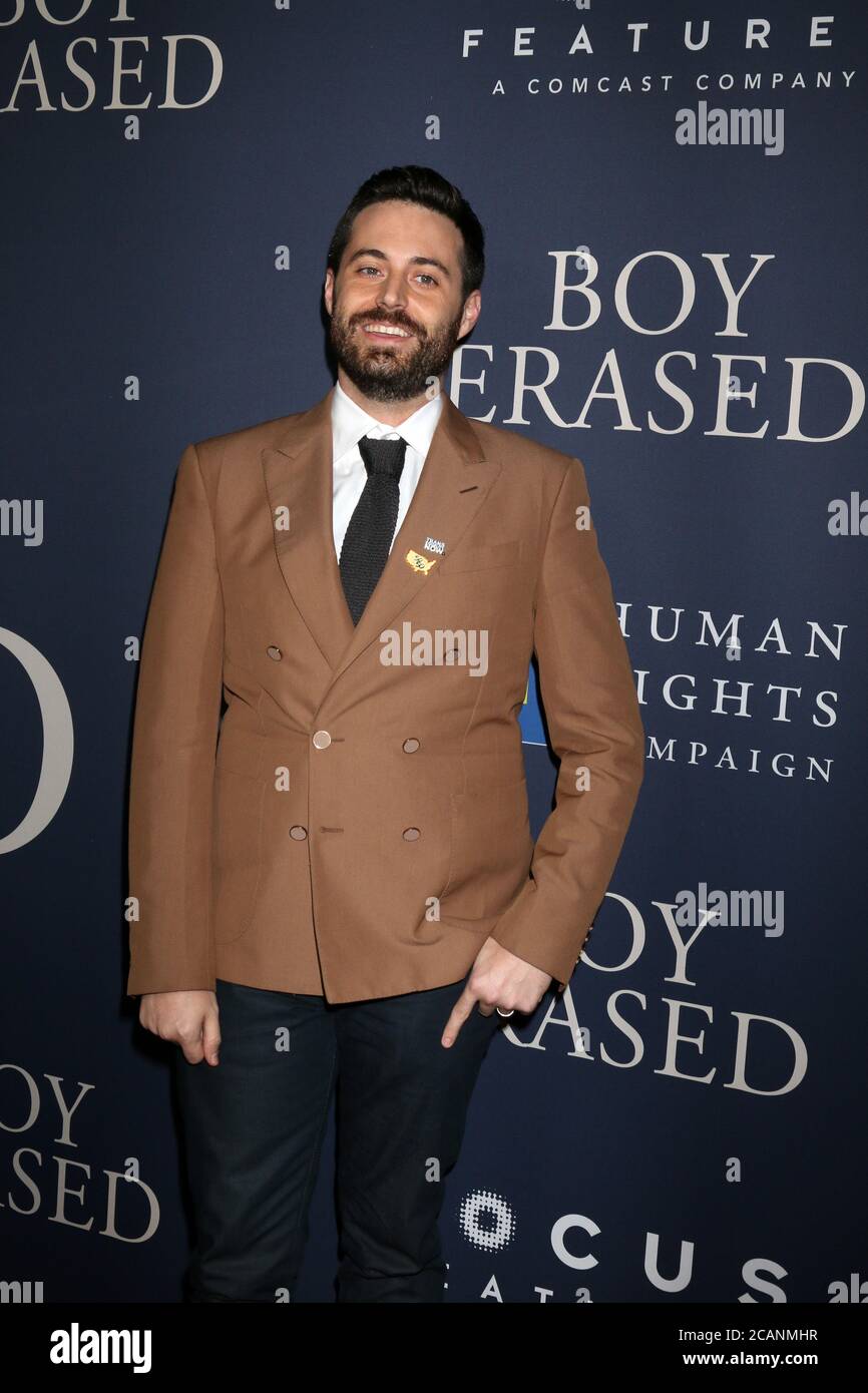 LOS ANGELES - OCT 29:  Garrard Conley at the 'Boy Erased' Premiere at the Directors Guild of America Theater on October 29, 2018 in Los Angeles, CA Stock Photo