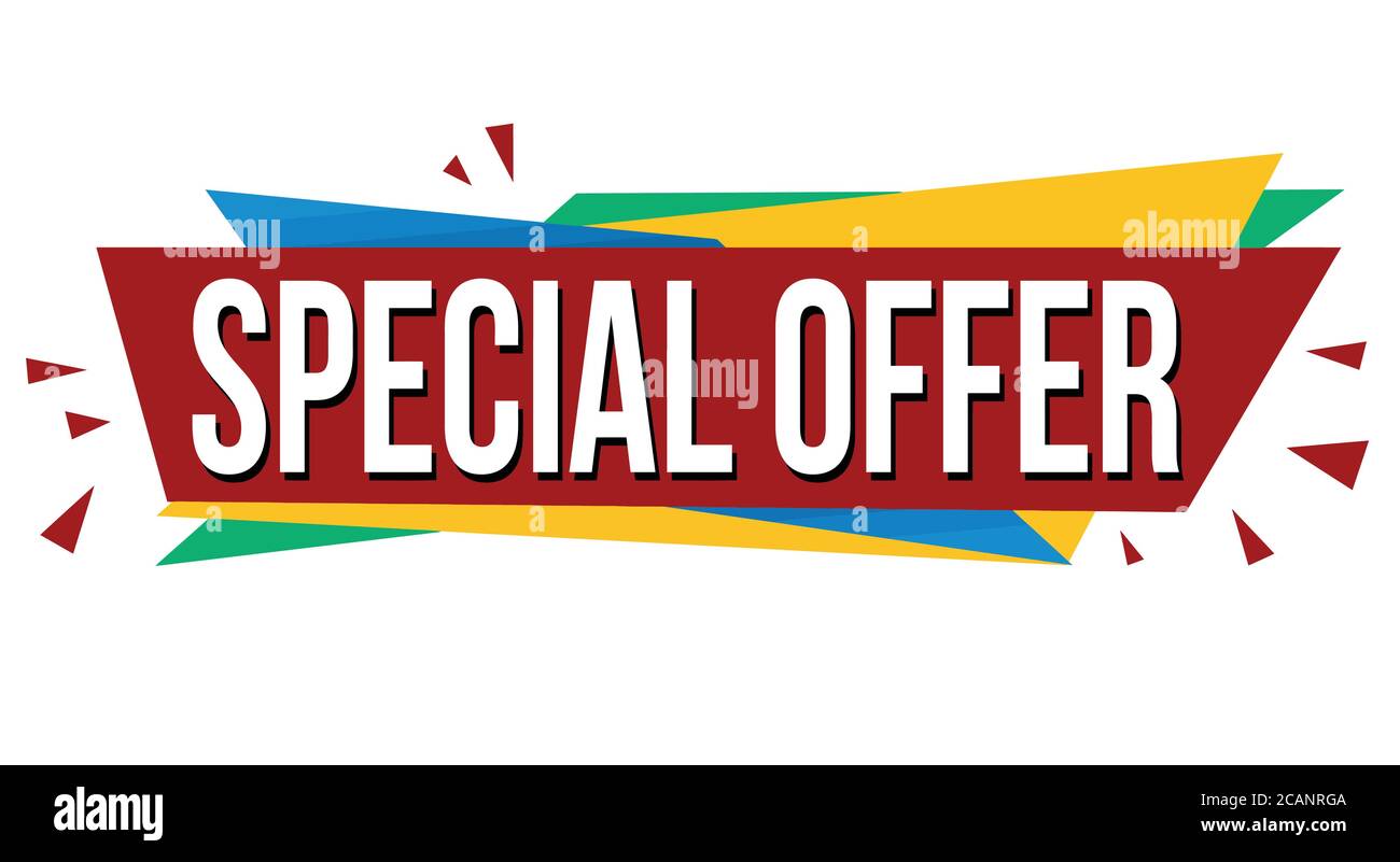 Special offer banner design on white background, vector illustration ...
