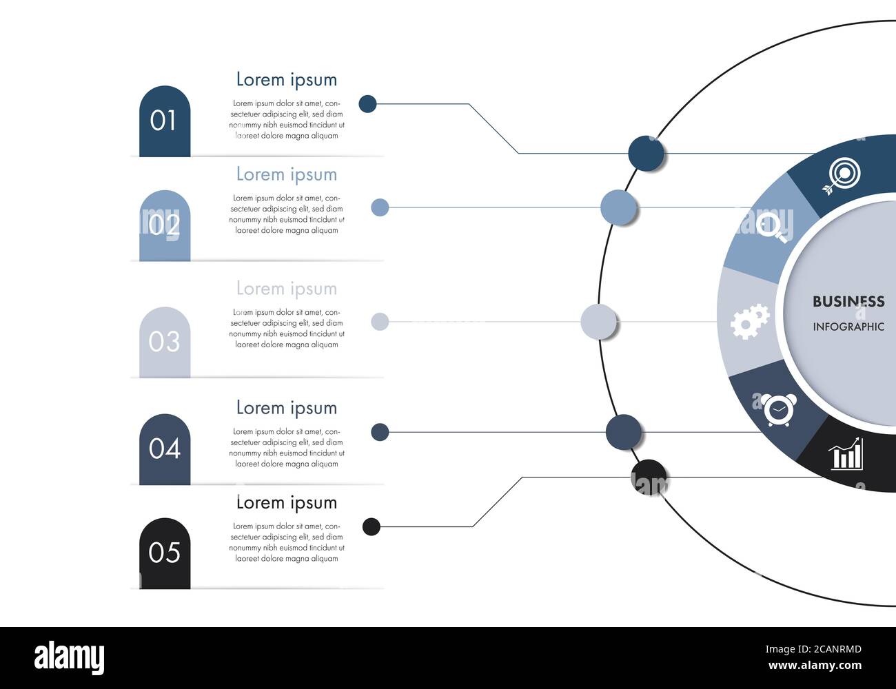 5 Steps Business Infographic Template With Icon For Presentation Workflow Process Stock Vector 7263