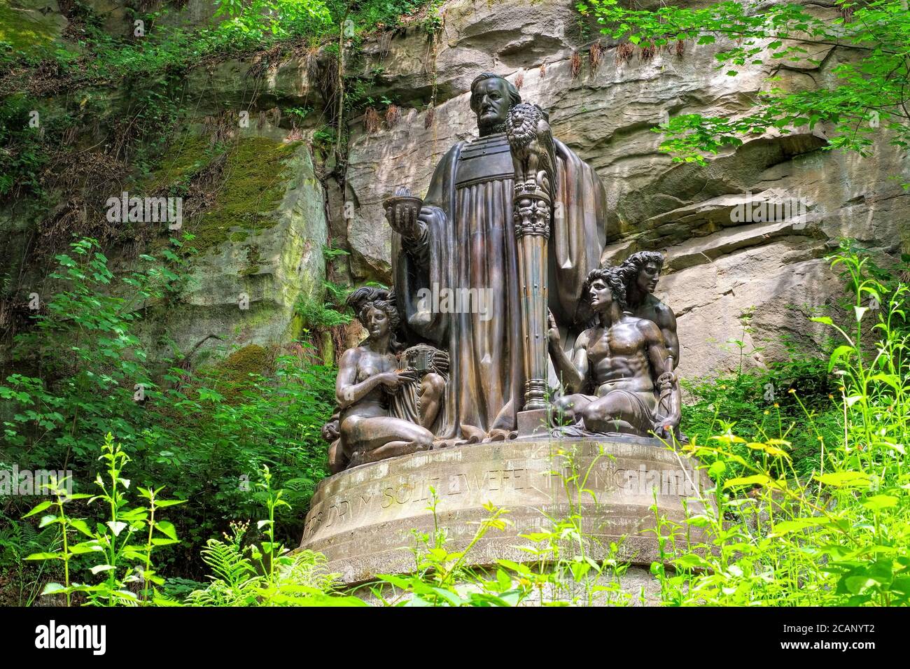 Richard Wagner Monument at Liebethaler Grund valley in Elbe Sandstone