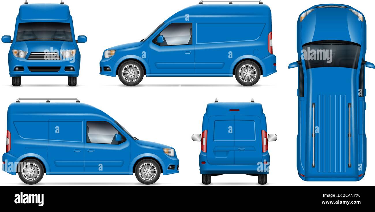 Download Delivery Blue Van Vector Mockup For Vehicle Branding Advertising Corporate Identity All Elements In The Groups On Separate Layers For Easy Editing Stock Vector Image Art Alamy