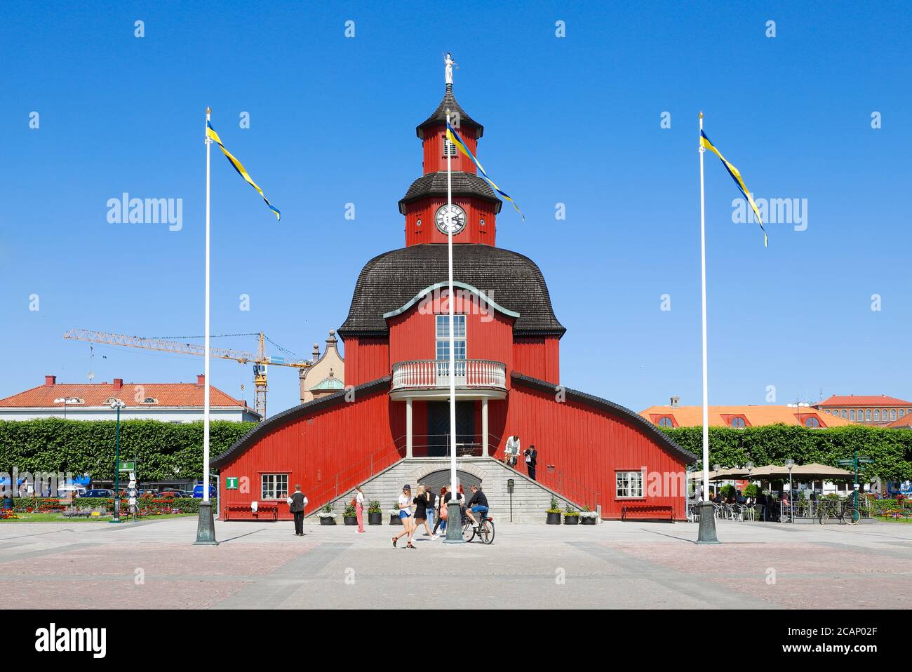 Lidkoping, Sweden - June 23, 2020: View of the Lidkoping town hall located at the city square. Stock Photo