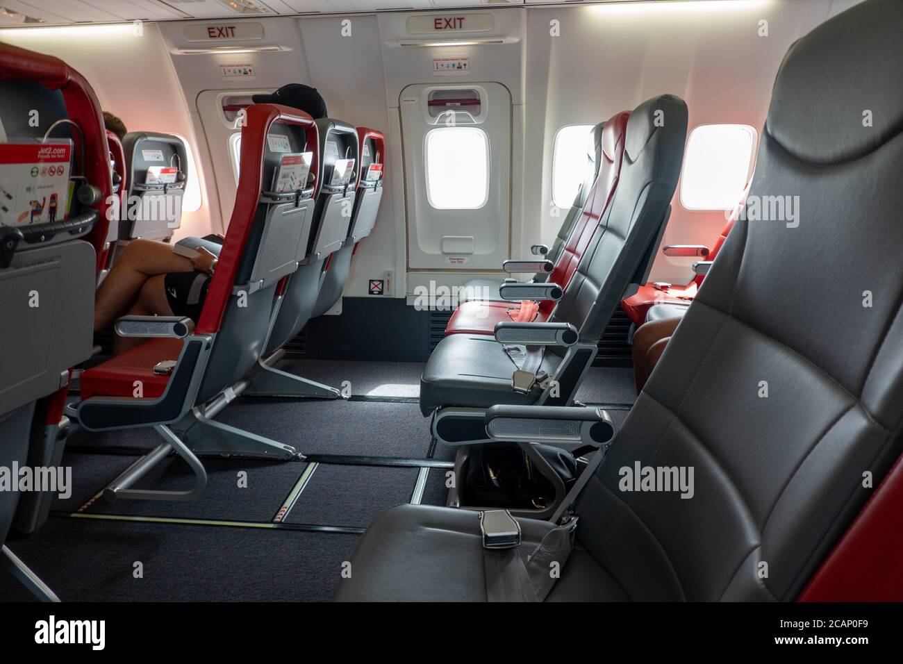 Empty seats on a Jet2 plane Stock Photo Alamy