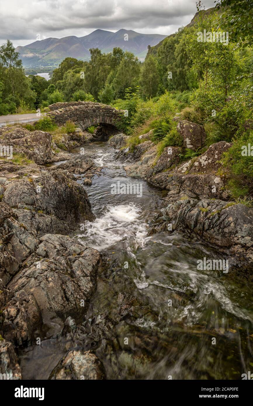 Ashness Bridge near Derwent Water, Lake District, England Stock Photo