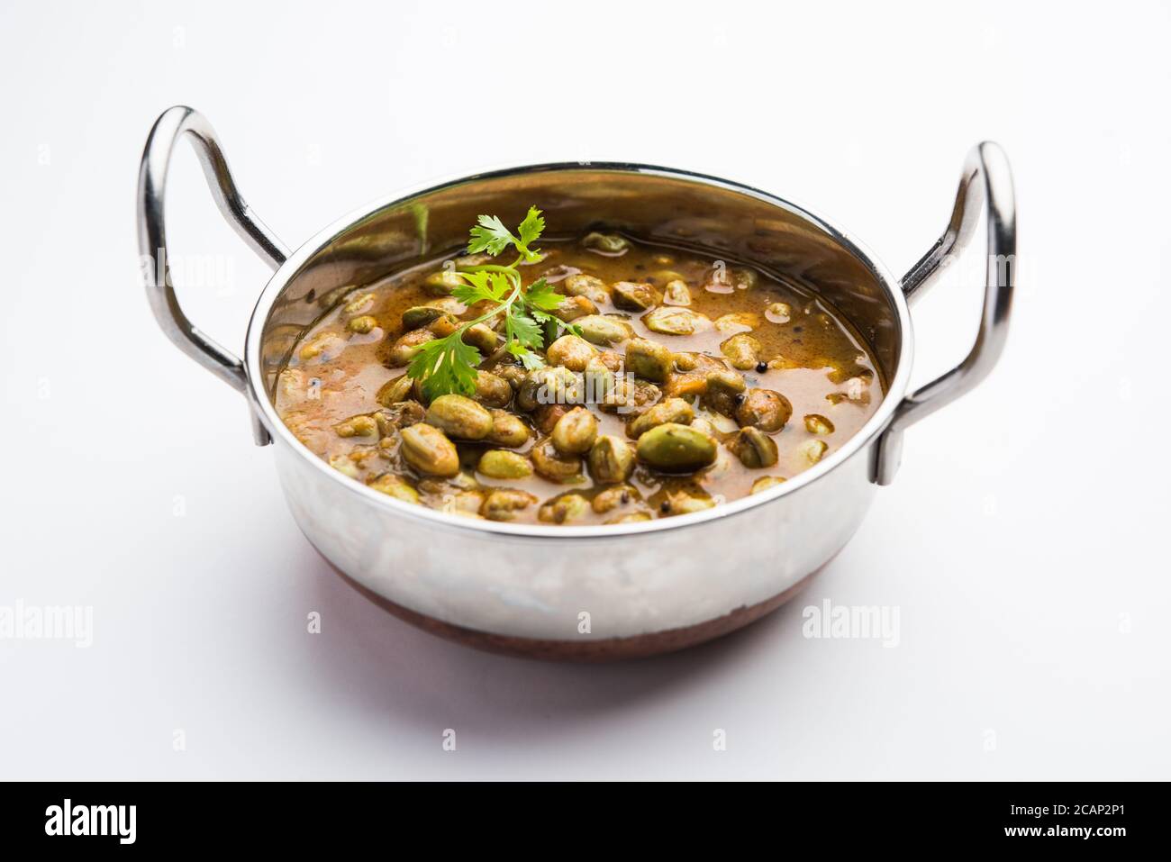 Pavta Bhaji or Lima Beans Curry Recipe also known as Popat Dana sabzi