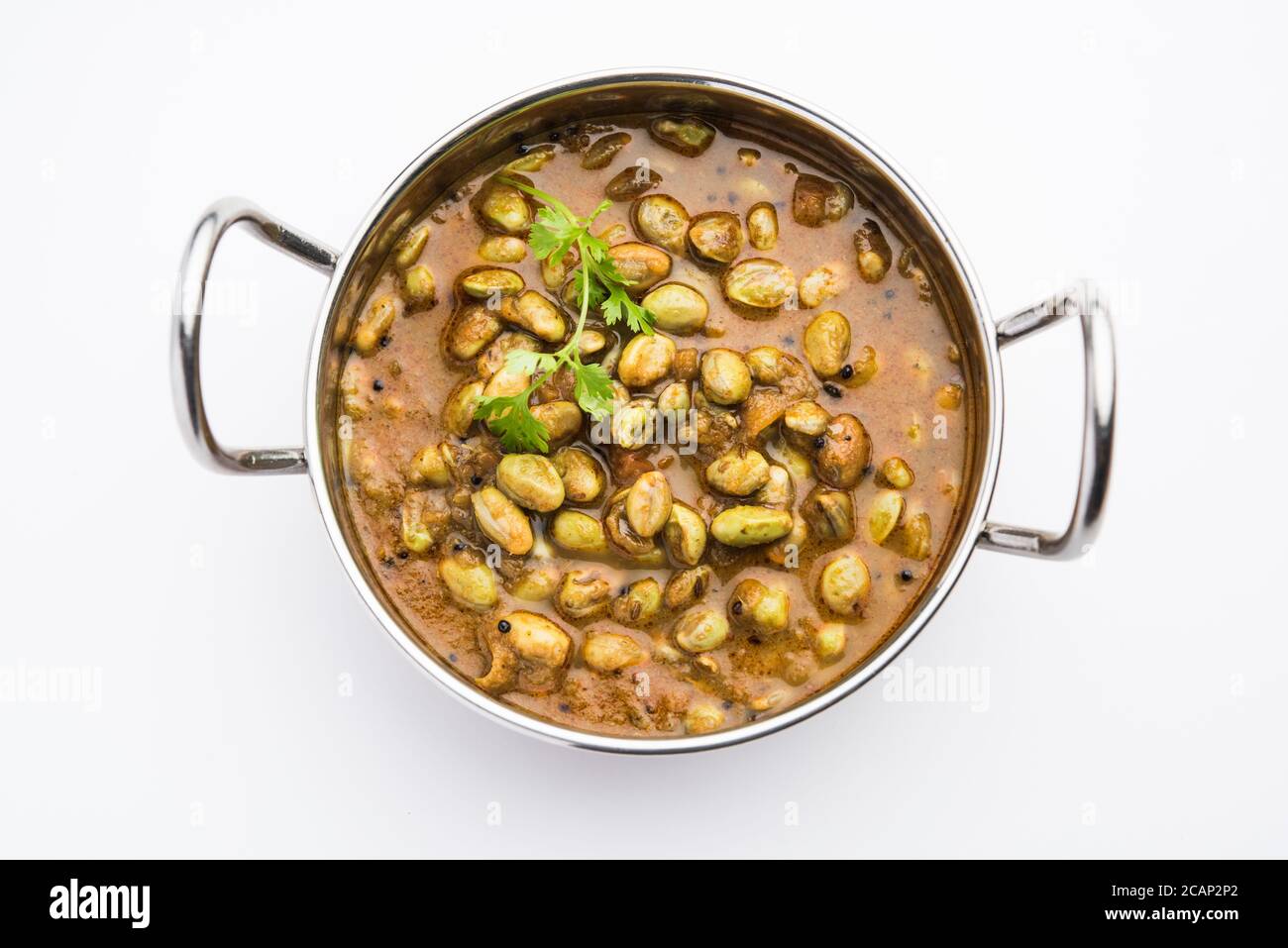 Pavta Bhaji or Lima Beans Curry Recipe also known as Popat Dana sabzi