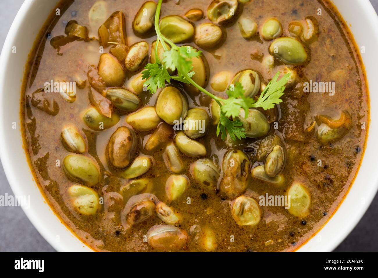 Pavta Bhaji or Lima Beans Curry Recipe also known as Popat Dana sabzi