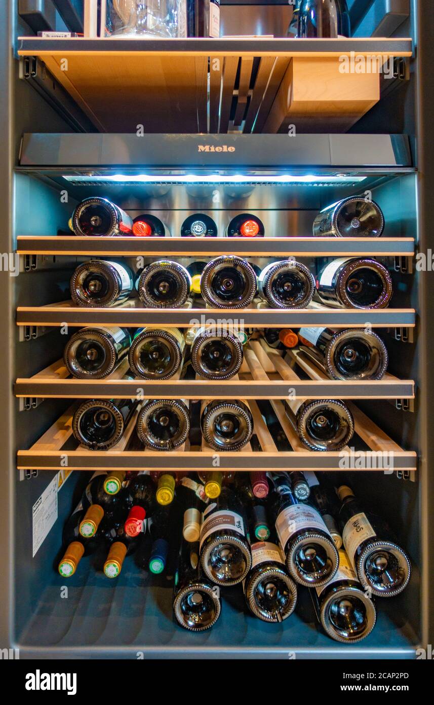 a temperaturecontrolled wine refrigerator Stock Photo Alamy