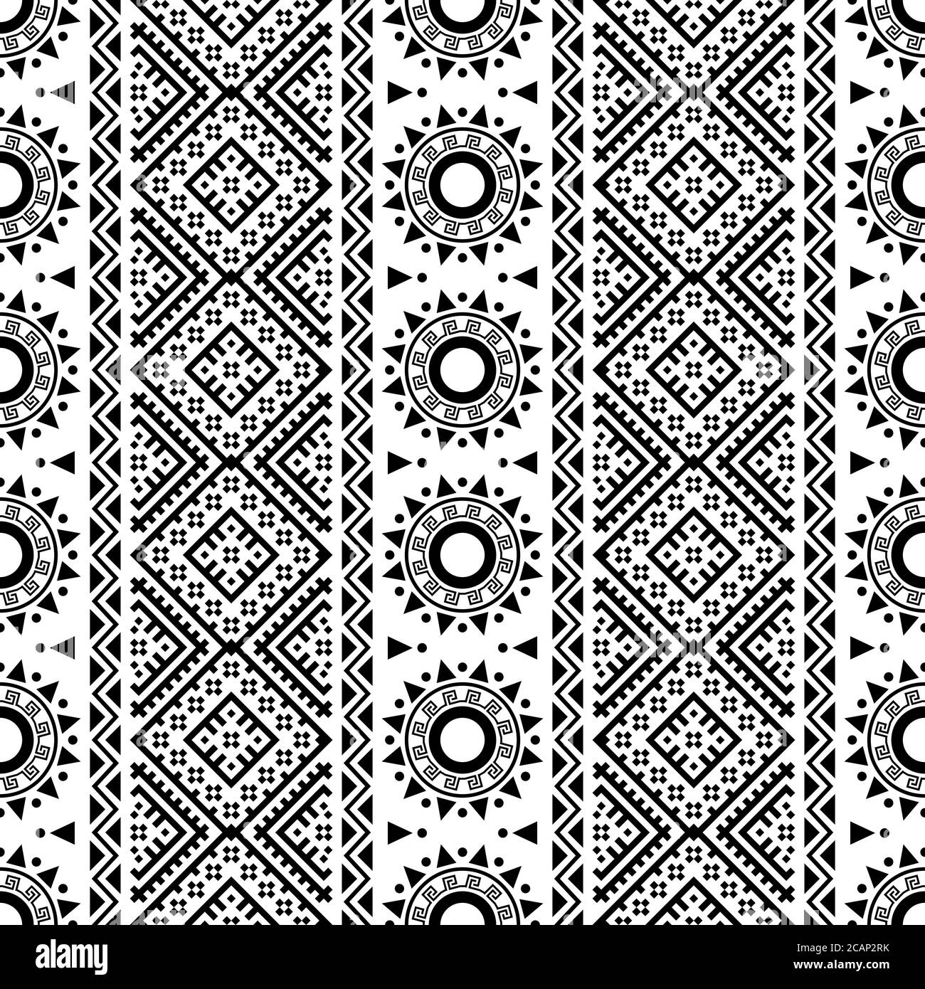 Seamless ethnic pattern. Traditional tribal pattern in black and white ...