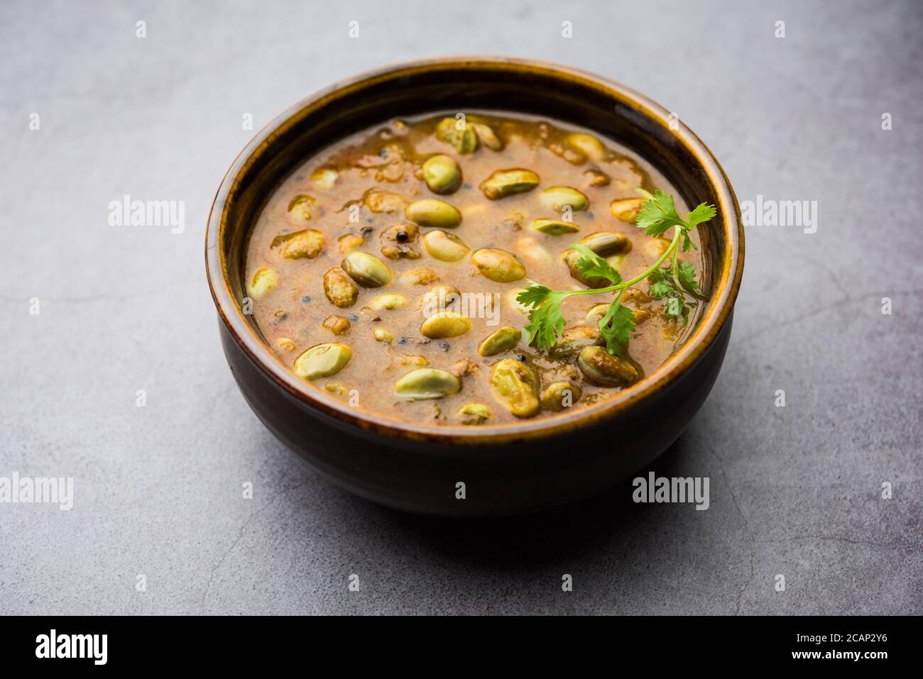 Pavta Bhaji or Lima Beans Curry Recipe also known as Popat Dana sabzi