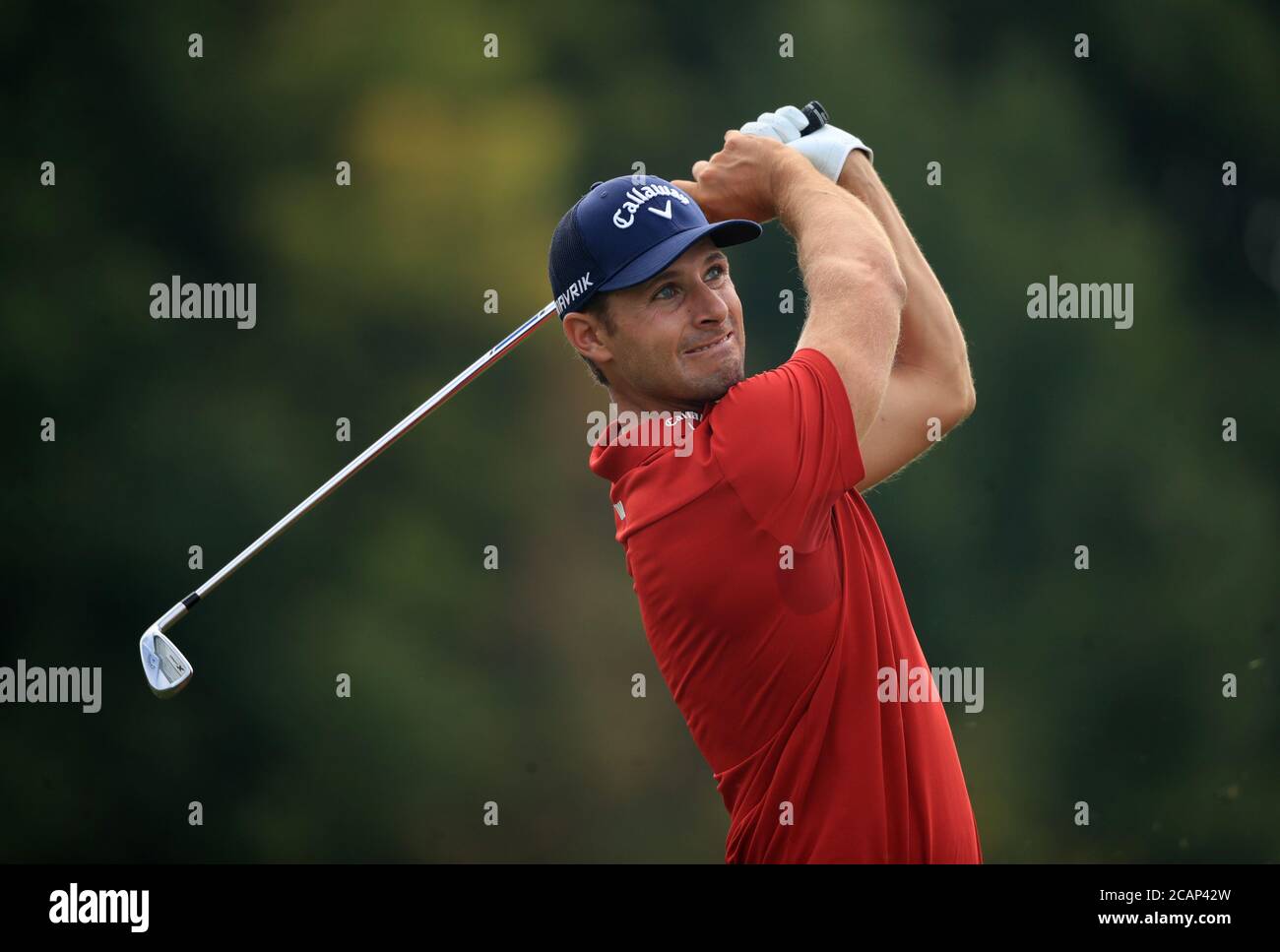 Italy's Andrea Pavan during day three of the English Championship at Hanbury Manor Marriott Hotel and Country Club, Hertfordshire. Saturday August 8, 2020. See PA story GOLF Ware. Photo credit should read: Adam Davy/PA Wire. RESTRICTIONS: Editorial Use, No Commercial Use. Stock Photo