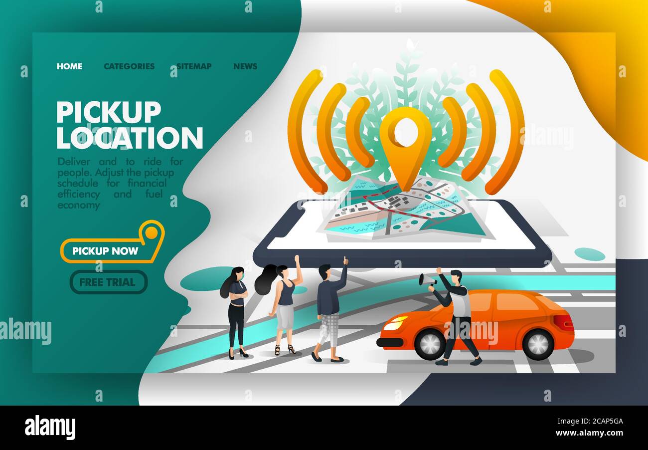 Pickup location Pin wifi isometric Vector Illustration Concept, Share a