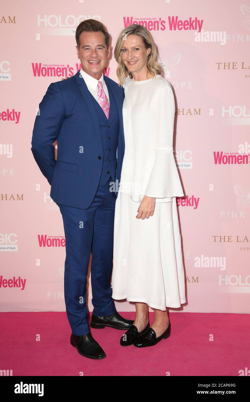 Richard Reid and Krystal Barter attend the Australian Women’s Weekly and Pink Hope #knowyourrisk campaign launch at The Langham. Stock Photo