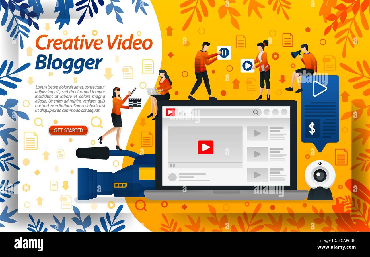 Creative Blogger video. Vlog Studio for editing. online influencer