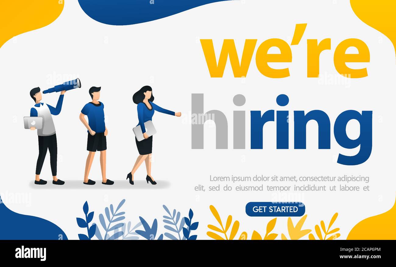 people looking for employees with words we're hiring, concept vector