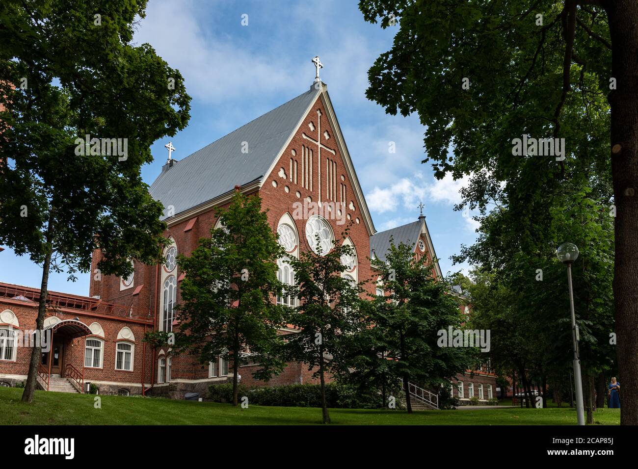 Gothic Revival Church of the Deaconess Institute, designed by Karl August Wrede, one of the best kept secrets of Kallio district in Helsinki, Finland Stock Photo