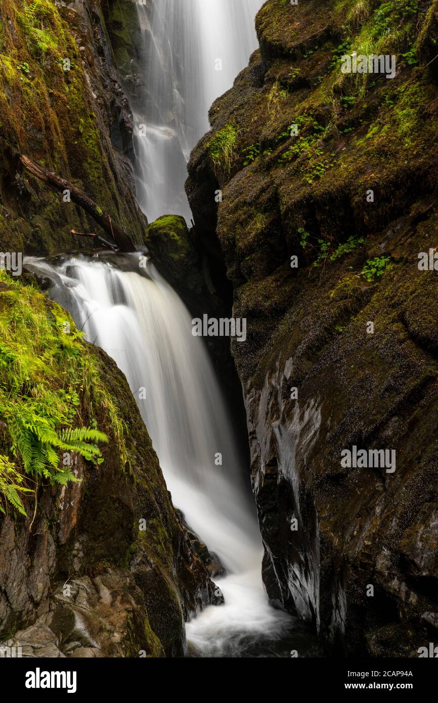 Aira Force waterfall near Ullswater in the Lake District, England Stock Photo