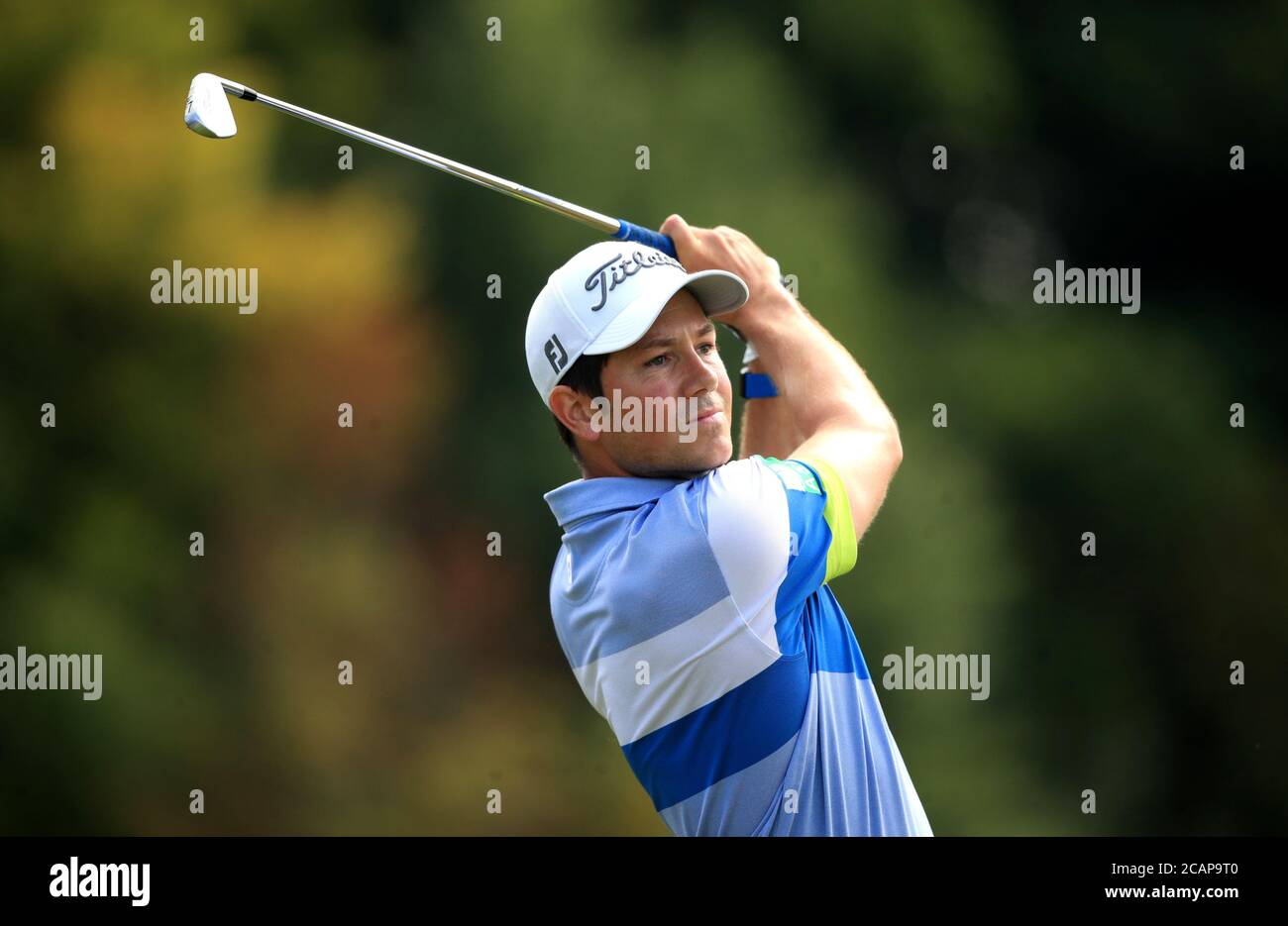 Wales' Rhys Enoch during day three of the English Championship at Hanbury Manor Marriott Hotel and Country Club, Hertfordshire. Saturday August 8, 2020. See PA story Golf Ware. Photo credit should read: Adam Davy/PA Wire. RESTRICTIONS: Editorial Use, No Commercial Use. Stock Photo