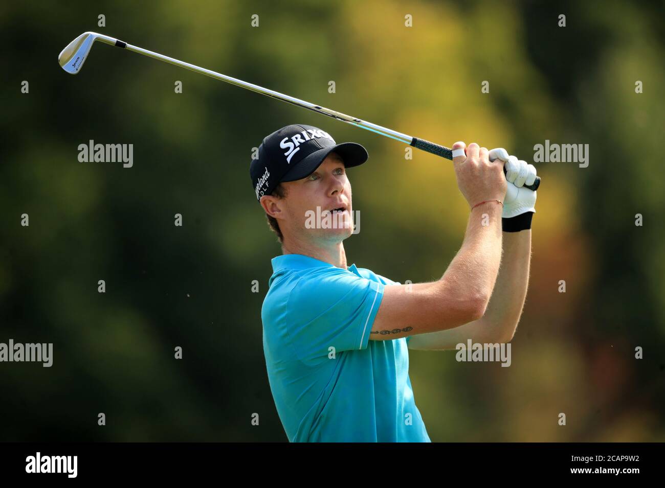 USA's Sean Crocker during day three of the English Championship at Hanbury Manor Marriott Hotel and Country Club, Hertfordshire. Saturday August 8, 2020. See PA story Golf Ware. Photo credit should read: Adam Davy/PA Wire. RESTRICTIONS: Editorial Use, No Commercial Use. Stock Photo