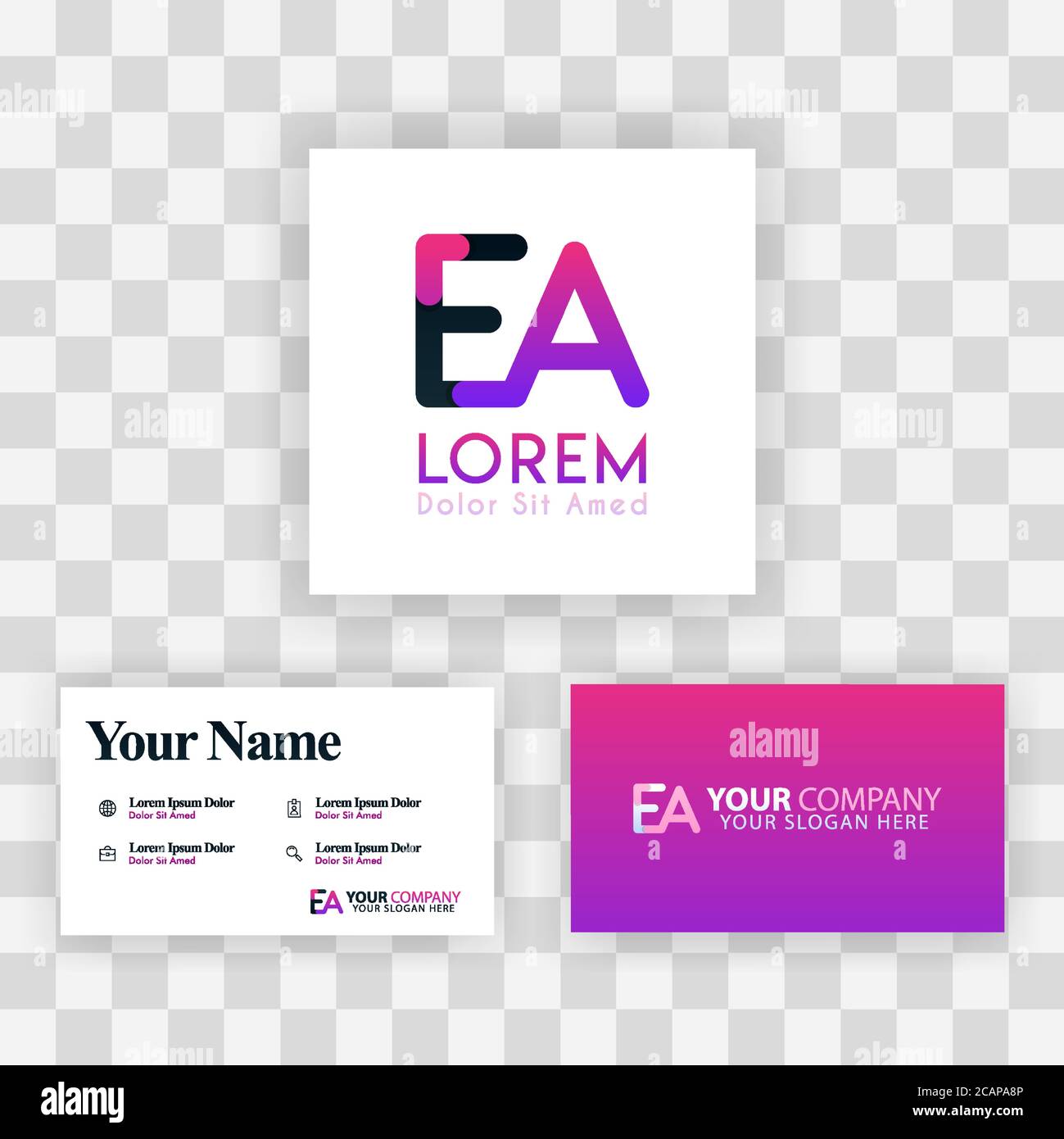 Vector Purple Modern Creative Clean Business Card Template Concept Ae Letter Logo Minimal Gradient Corporate Ea Company Luxury Logo Background Log Stock Vector Image Art Alamy