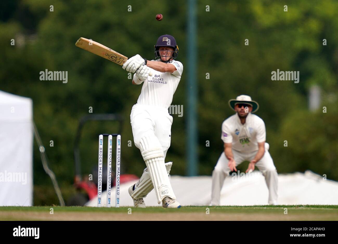 Middlesex's Nick Gubbins in action during day one of The Bob Willis Trophy match at Radlett Cricket Club, Radlett. Stock Photo