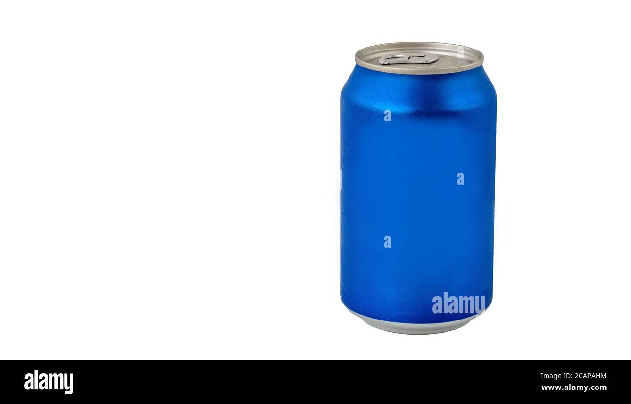 Realistic Cans blue with water drops for mock-up. Soda can mock up.  10064047 PNG