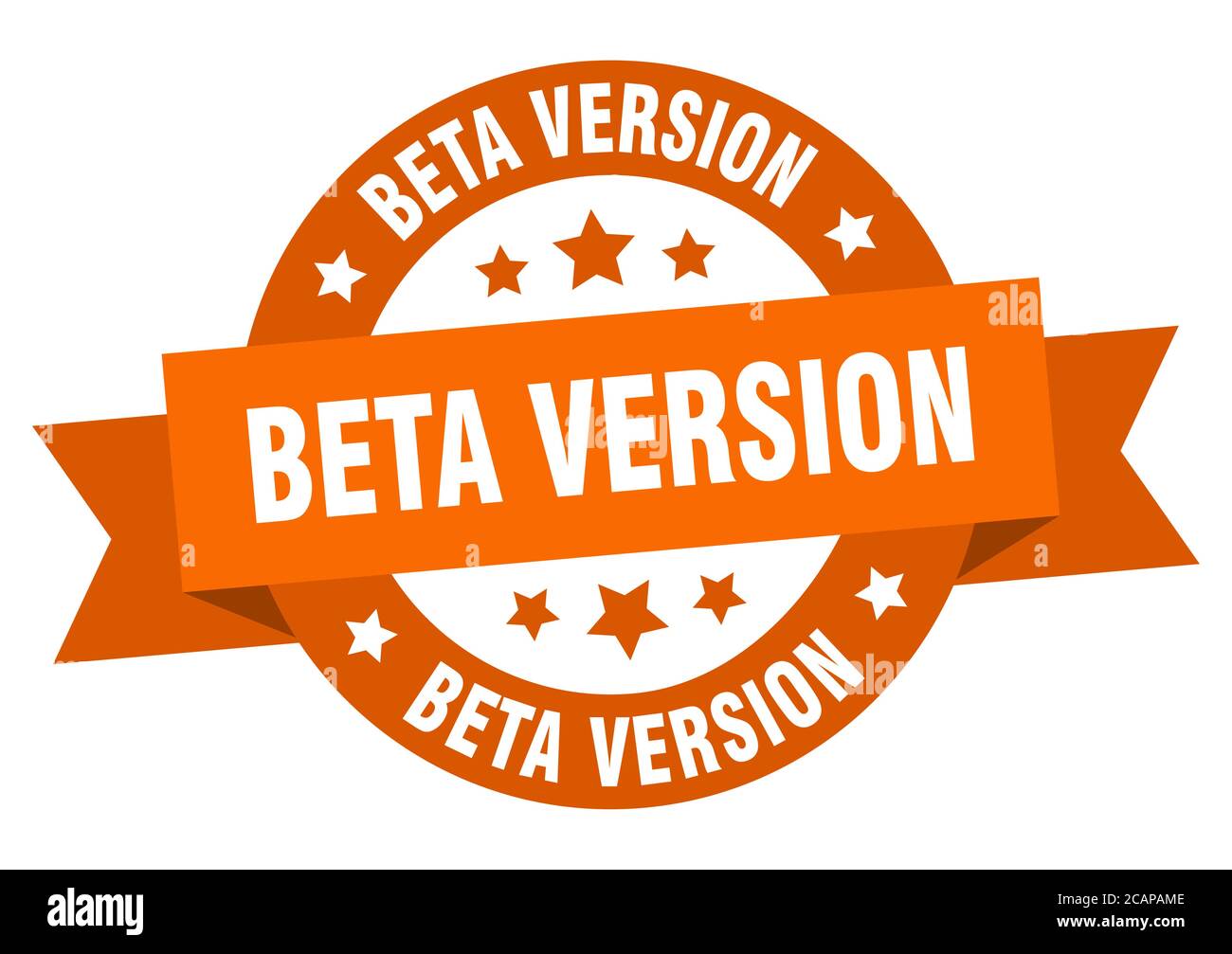 beta version round ribbon isolated label. beta version sign Stock Vector