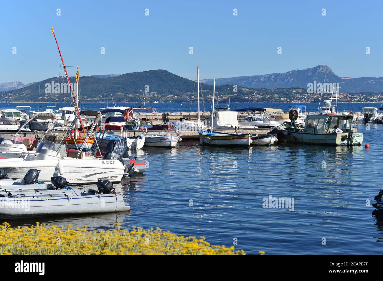 Peninsula of Giens small port La Madrague de Giens Stock Photo