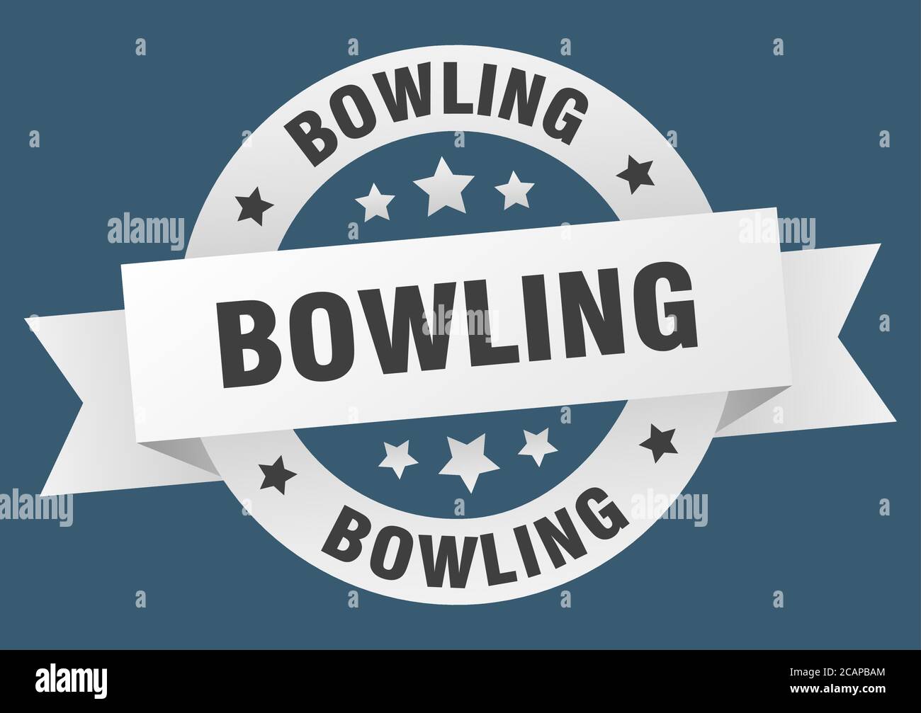 bowling round ribbon isolated label. bowling sign Stock Vector Image ...