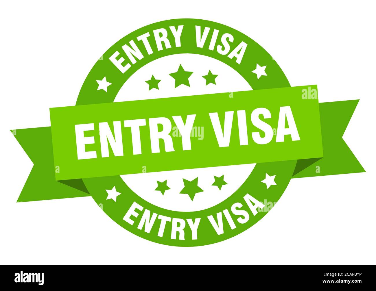 entry visa round ribbon isolated label. entry visa sign Stock Vector ...