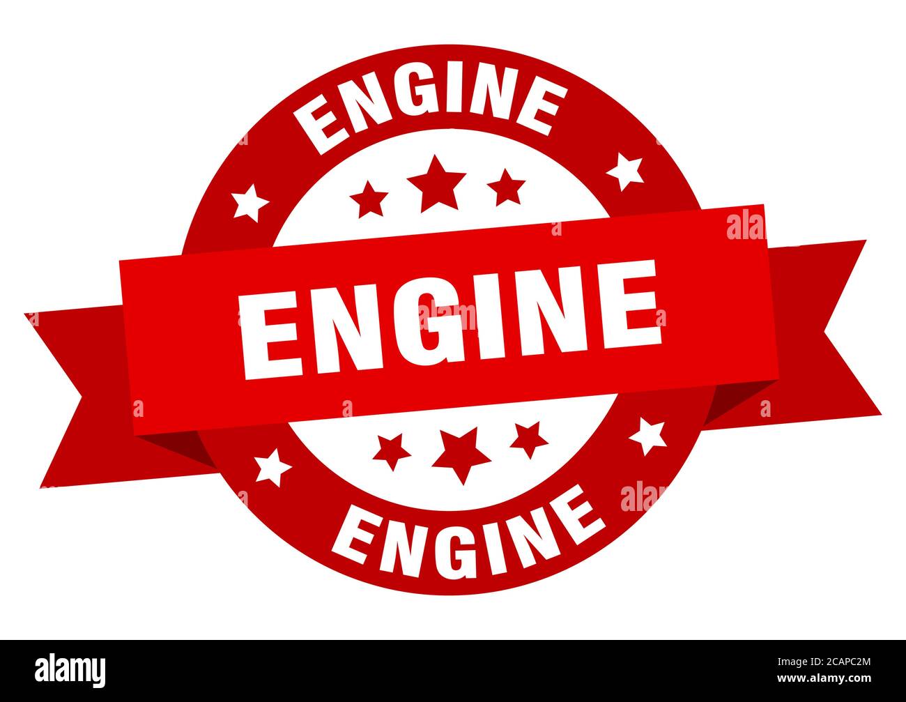 Red Engine Sign engine round ribbon isolated label. engine sign Stock Vector Image ...