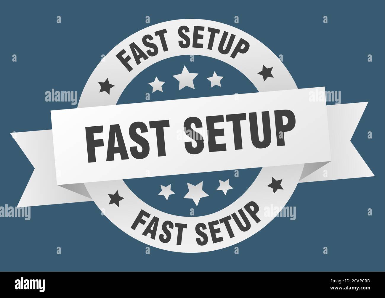 fast setup round ribbon isolated label. fast setup sign Stock Vector