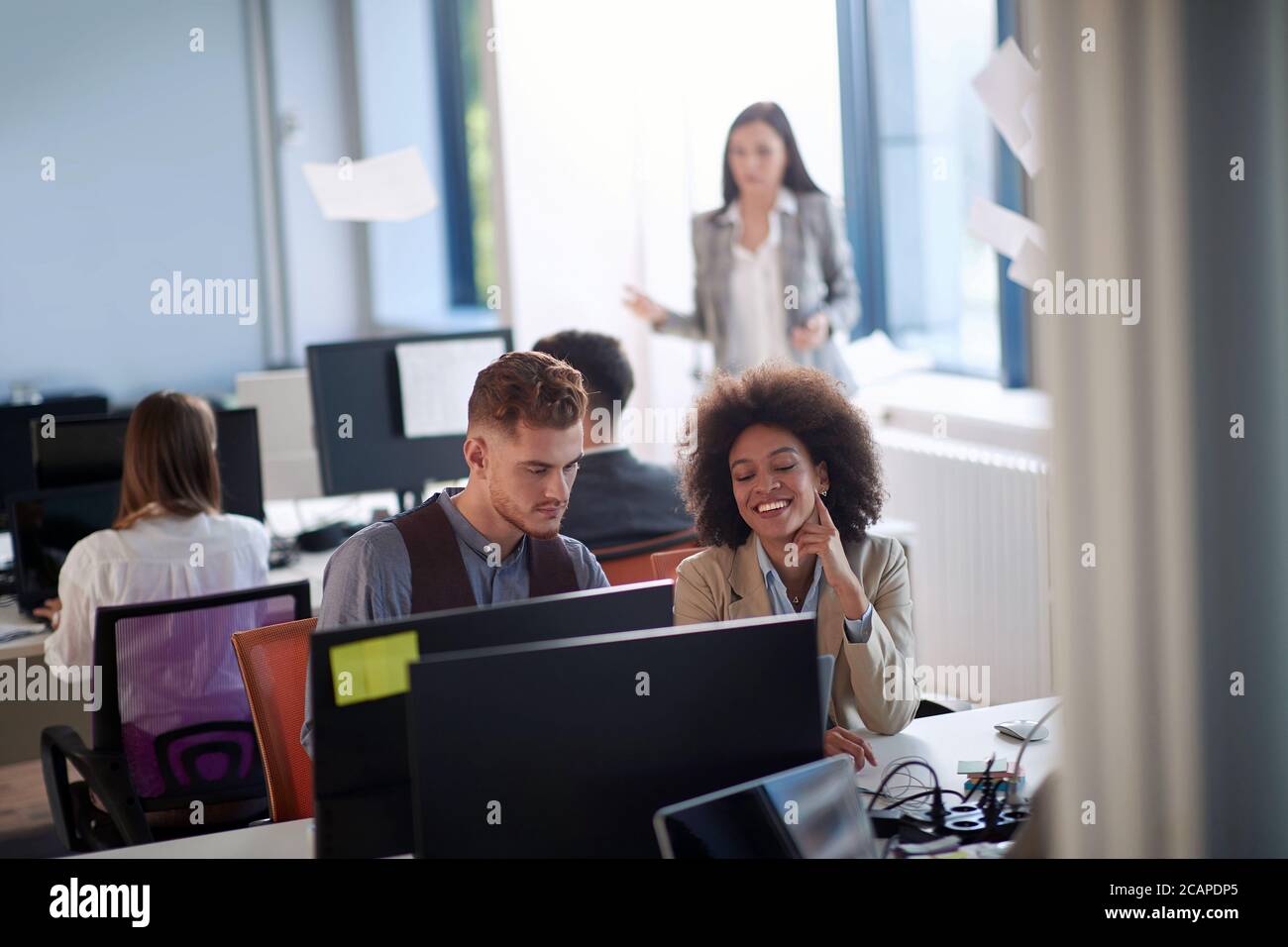 Young employee colleagues ideas hi-res stock photography and images - Alamy