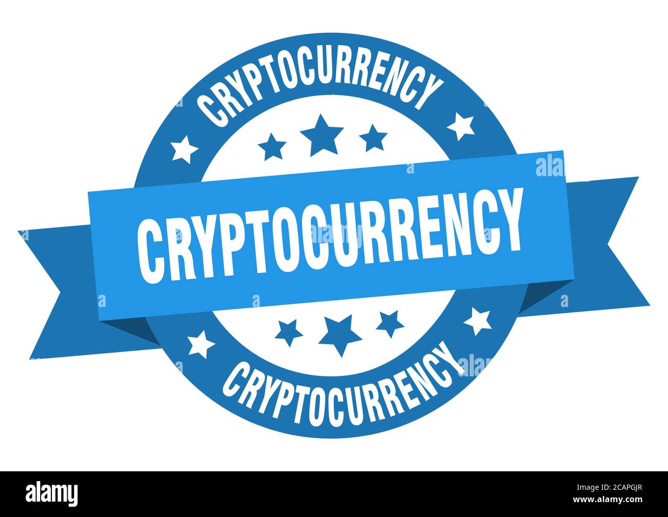 cryptocurrency round ribbon isolated label. cryptocurrency sign Stock Vector