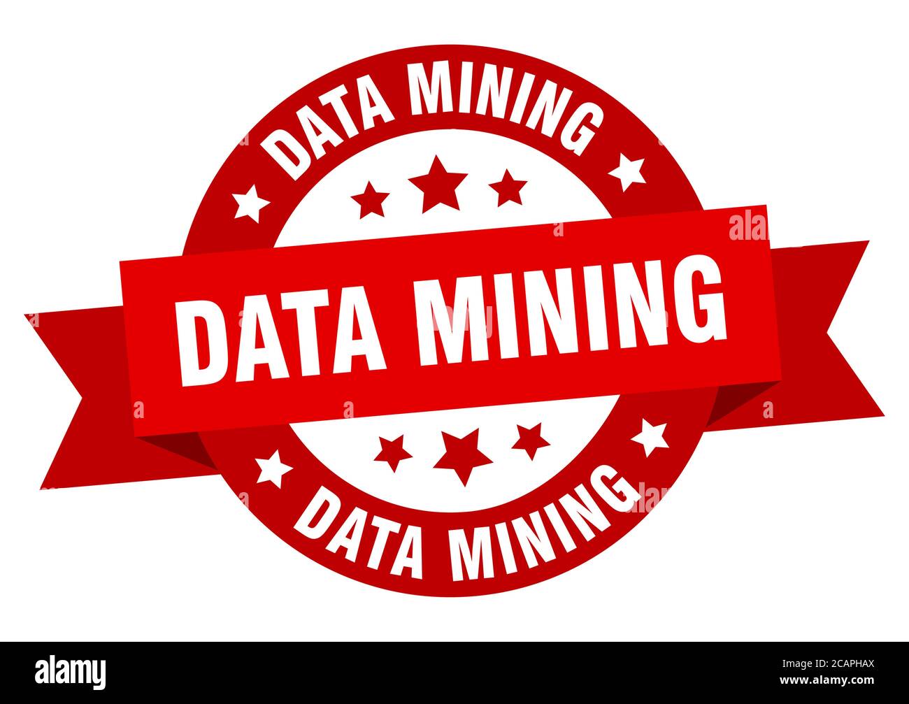 data mining round ribbon isolated label. data mining sign Stock Vector