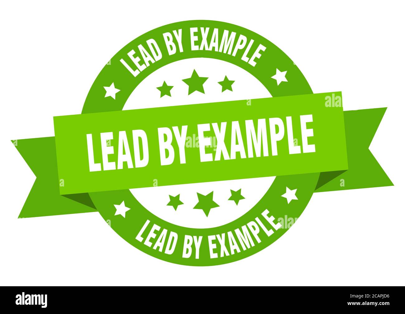 lead by example round ribbon isolated label. lead by example sign Stock Vector