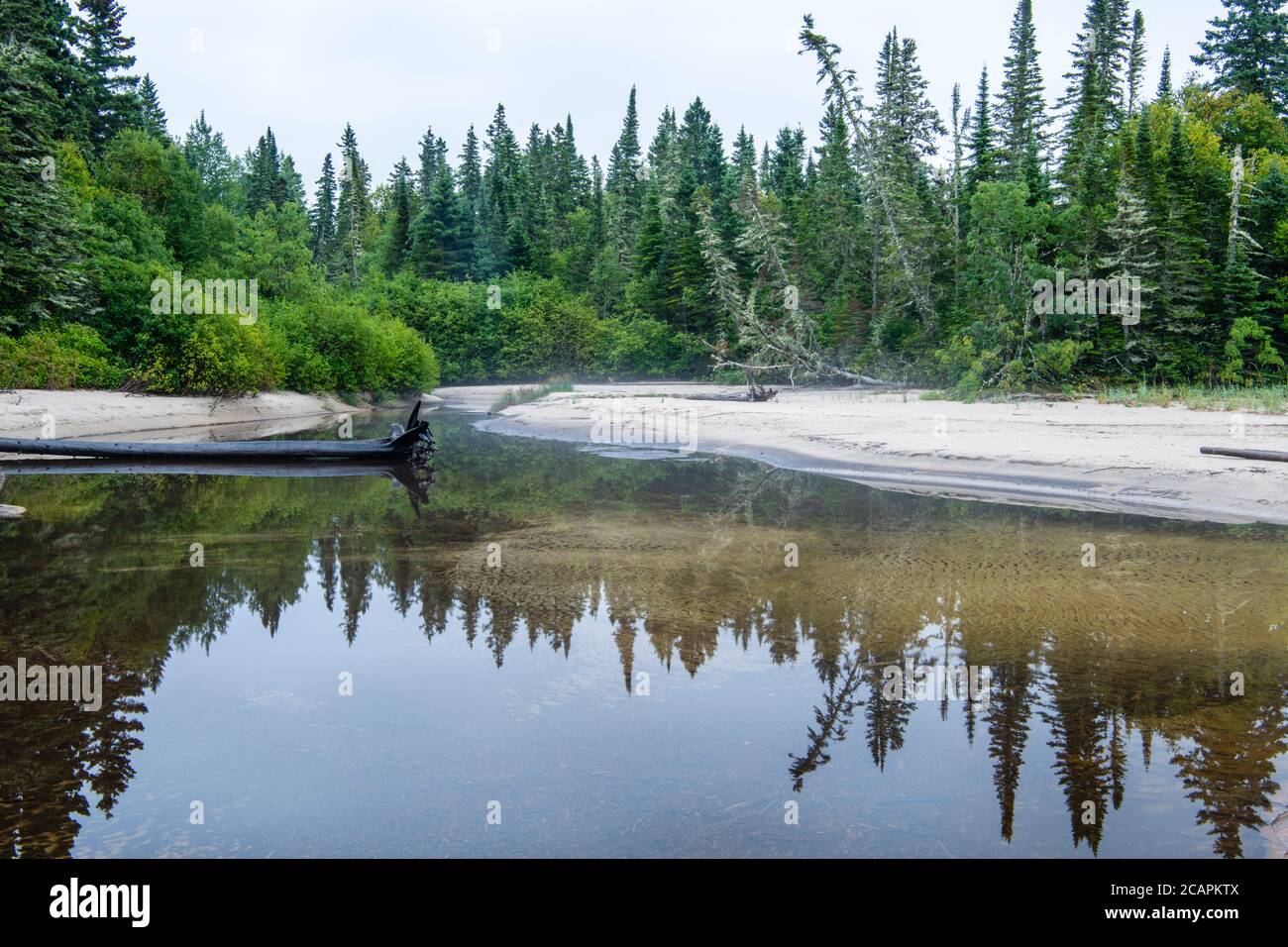 A creek flowing into Lake Superior at Prisoner's Cove, Neys Provincial