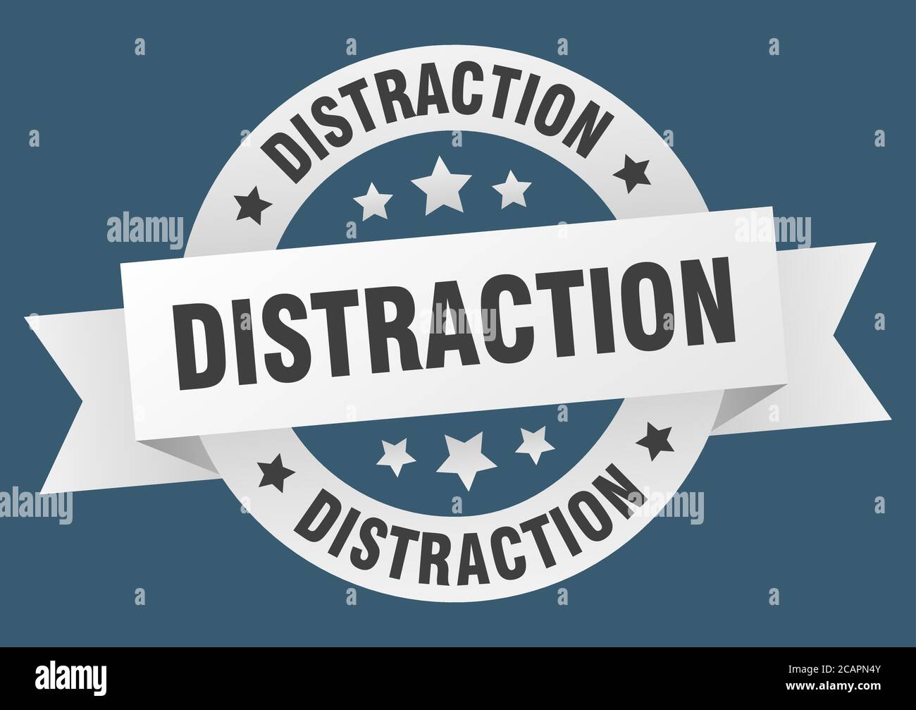 distraction round ribbon isolated label. distraction sign Stock Vector ...