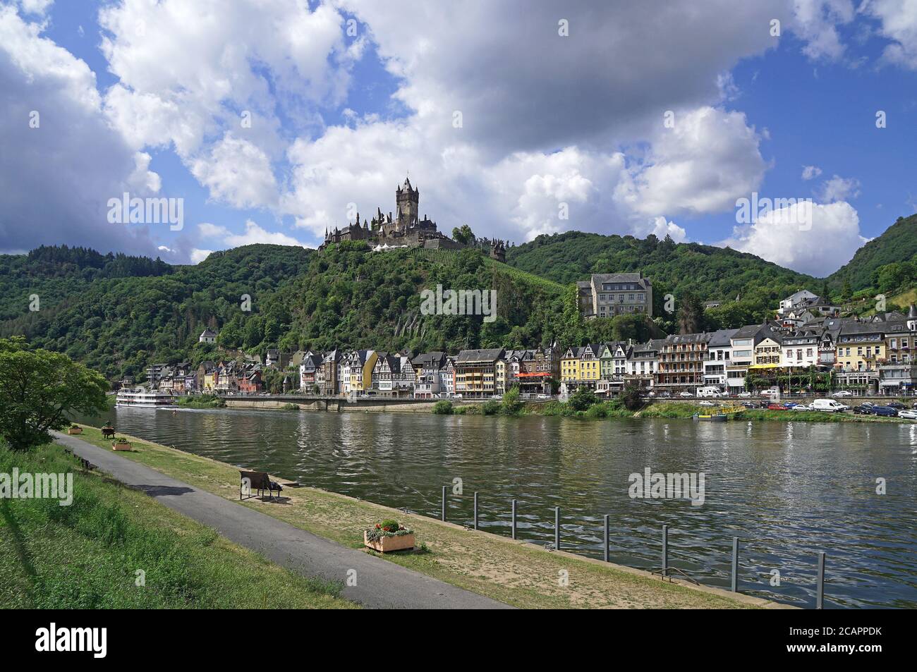 The village of Cochem seen from the Skagerakbrücke, Germany Stock Photo