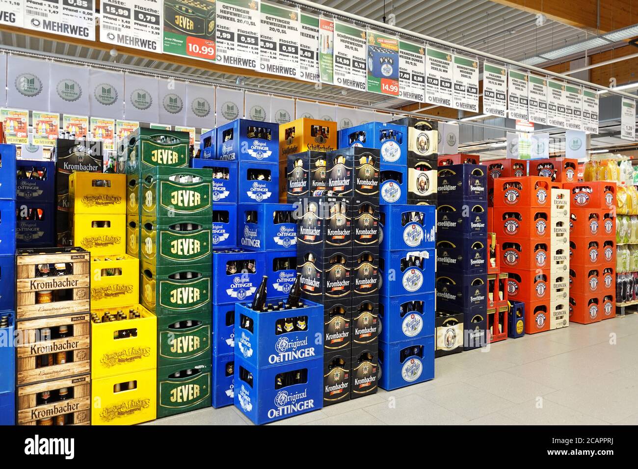 Beer section in a Hypermarket Stock Photo