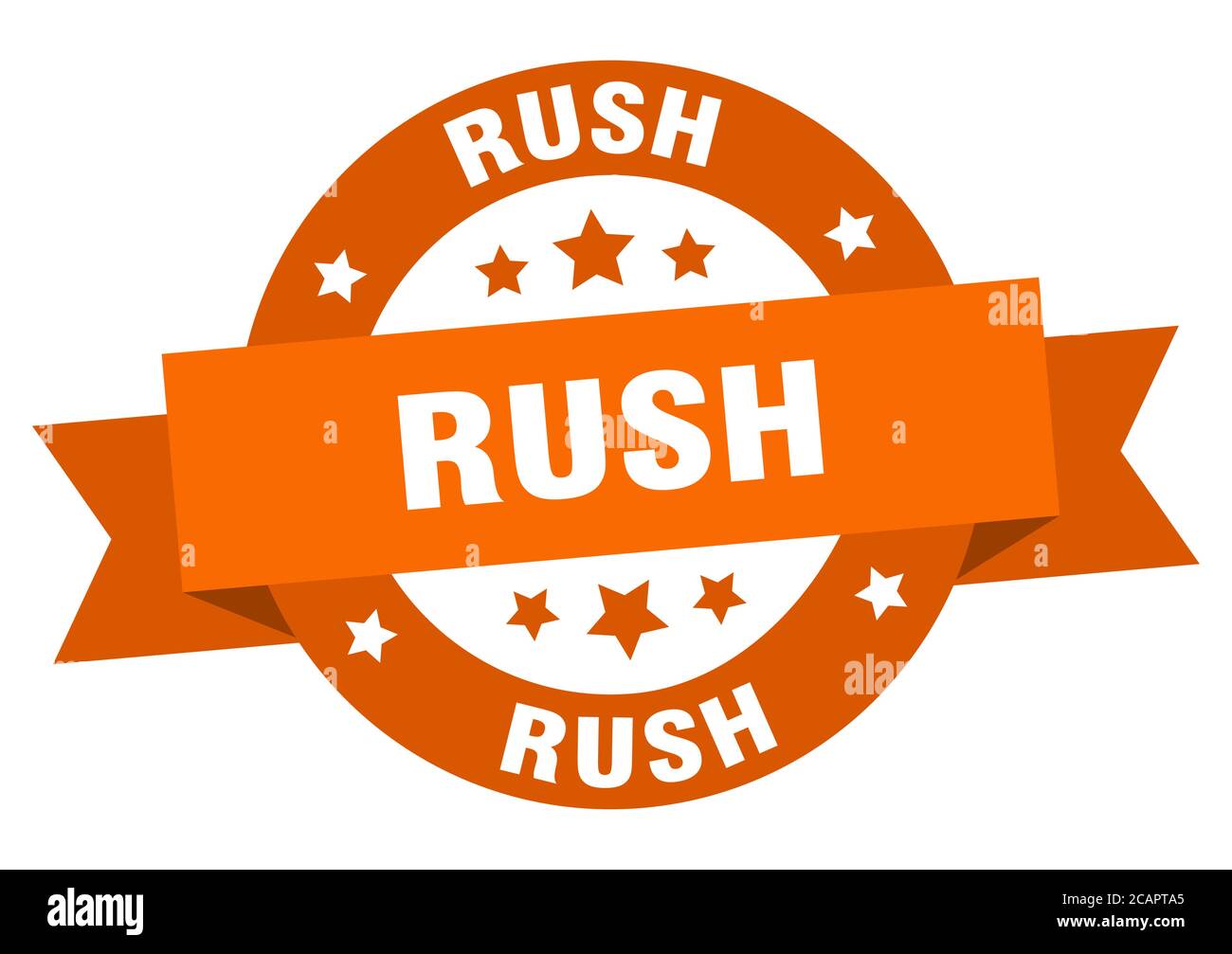 rush round ribbon isolated label. rush sign Stock Vector Image & Art ...