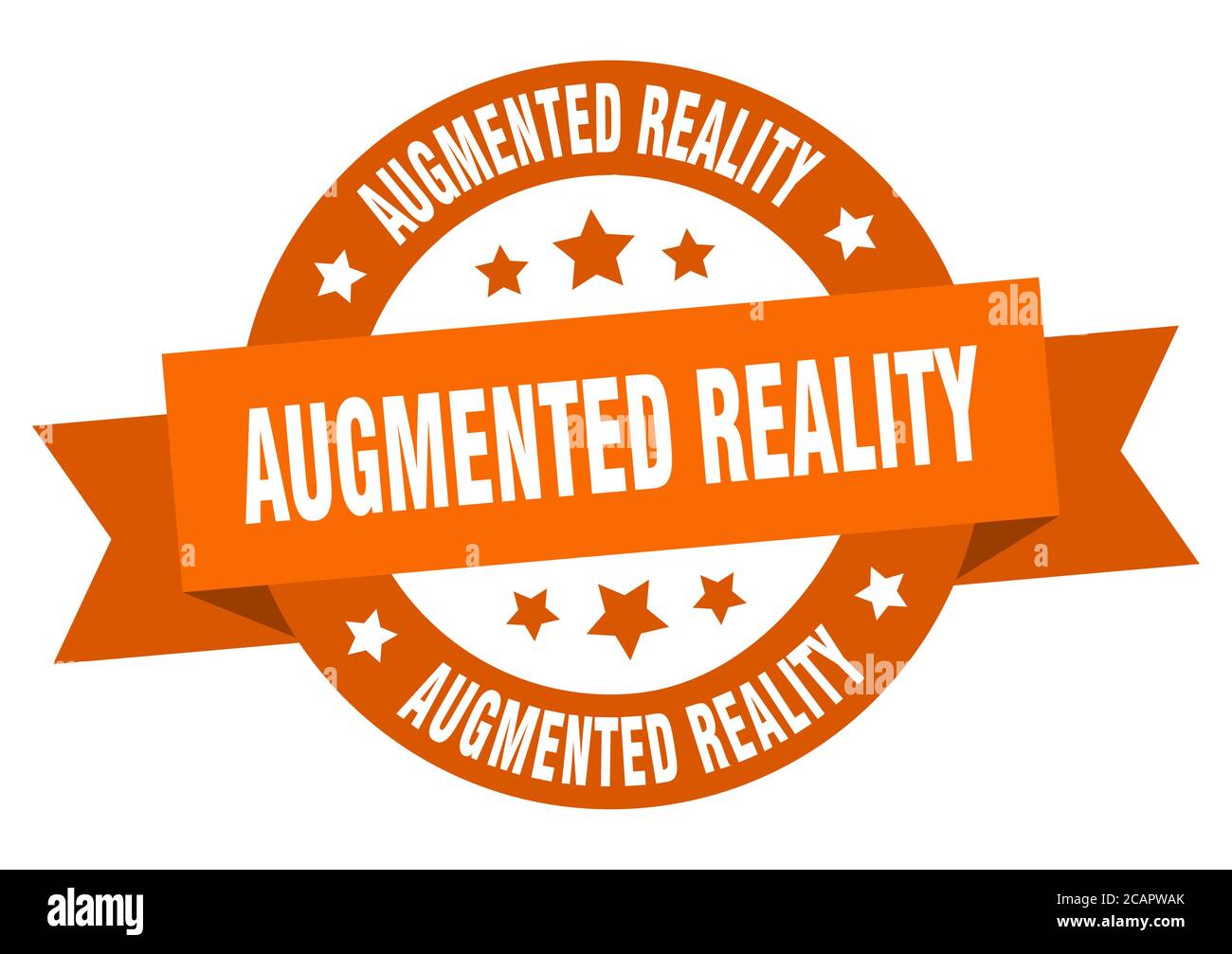 augmented reality round ribbon isolated label. augmented reality sign ...