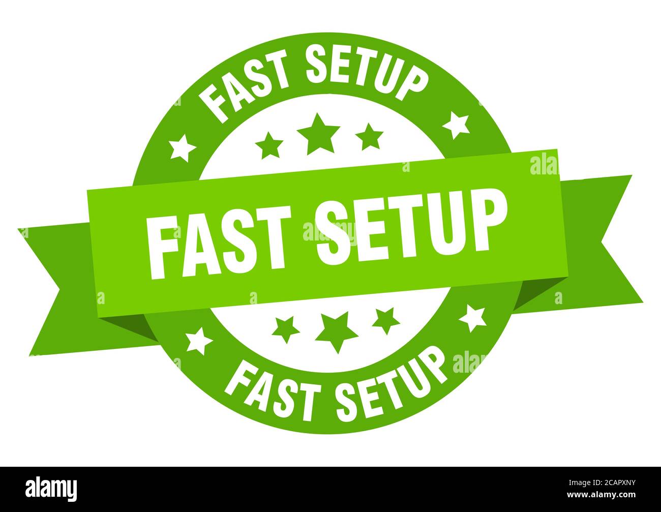 fast setup round ribbon isolated label. fast setup sign Stock Vector