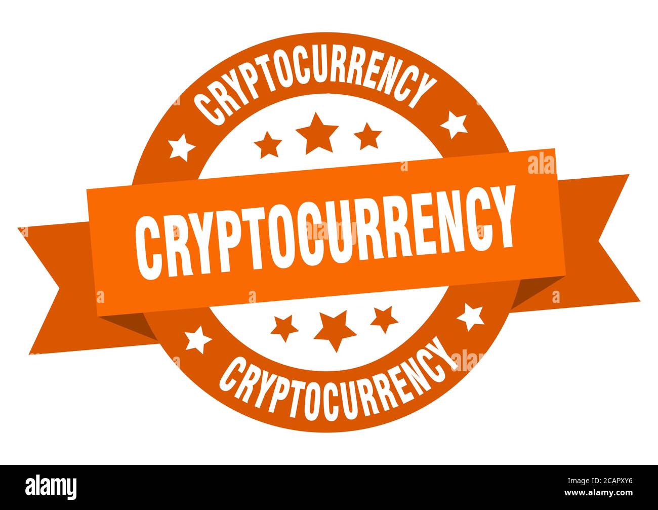cryptocurrency round ribbon isolated label. cryptocurrency sign Stock Vector