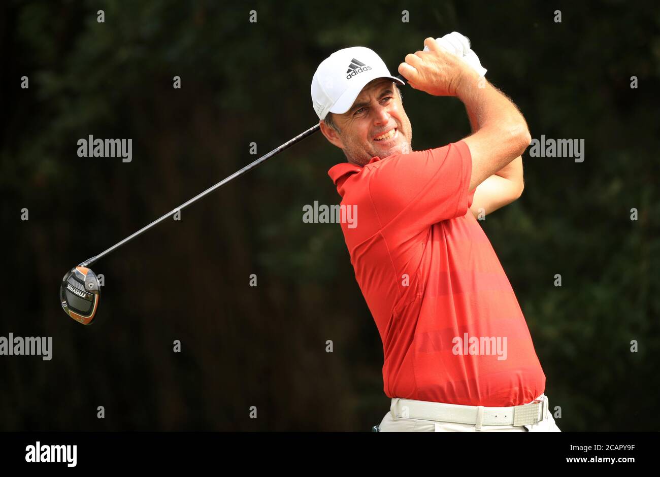 England's Richard Bland during day three of the English Championship at Hanbury Manor Marriott Hotel and Country Club, Hertfordshire. Saturday August 8, 2020. See PA story GOLF Ware. Photo credit should read: Adam Davy/PA Wire. RESTRICTIONS: Editorial Use, No Commercial Use. Stock Photo