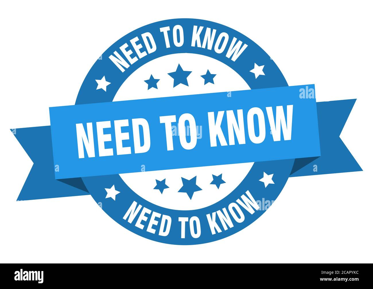 need to know round ribbon isolated label. need to know sign Stock ...