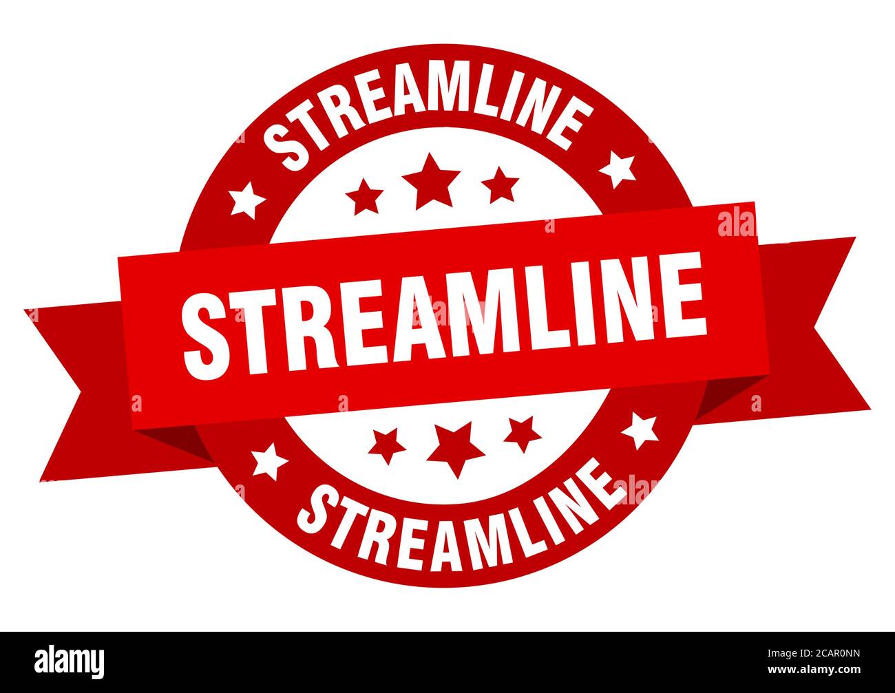 Stream Line Sign streamline round ribbon isolated label. streamline sign Stock Vector ...