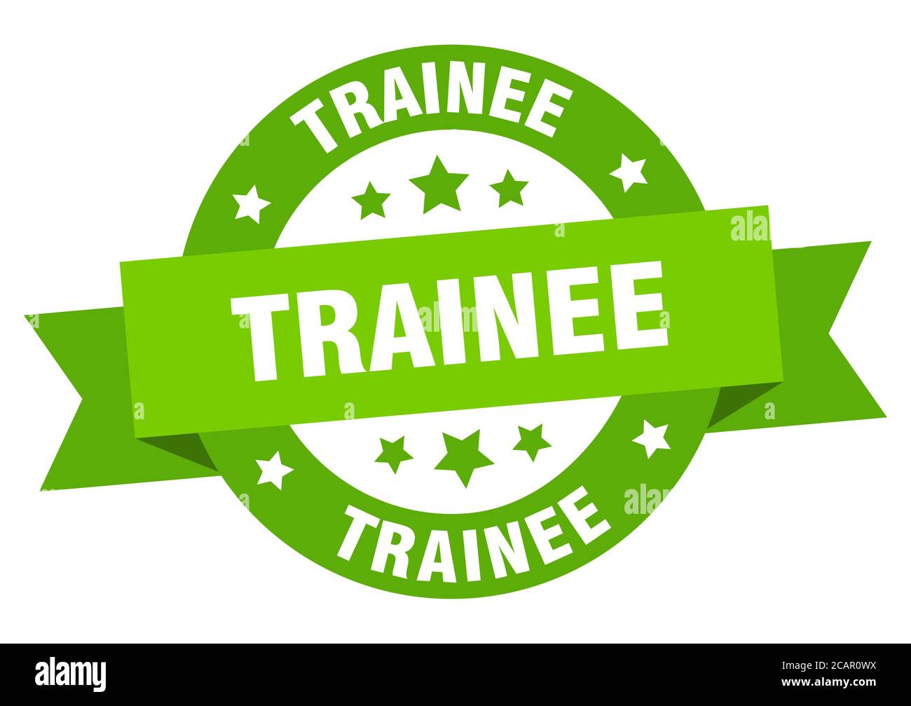 trainee round ribbon isolated label. trainee sign Stock Vector